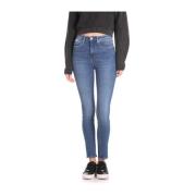 Vintage Blå Høytliv Skinny Jeans