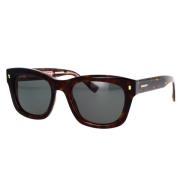 Vintage-inspirerte solbriller med svart ramme og metallnitter