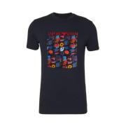 Bomull Jersey T-skjorte med Koordinert Patch Print