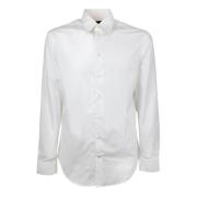 Hvit Slim Fit Skjorte med Italiensk Krage