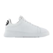 Hvite hamrede skinn sneakers - Herre 41.5