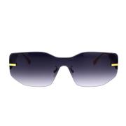 Glamorøse maskformede solbriller med mørkeblå gradientlinser