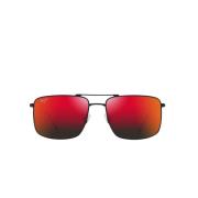 Unisex Firkantede Solbriller med Røde Speilglass