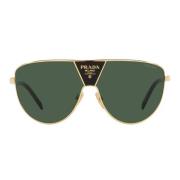 Trendy Metallsolbriller med Grønne Linser