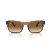Rektangulære solbriller med gjennomsiktig brun ramme og brune gradient...