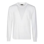 Klassisk Hvit Langarmet T-Skjorte