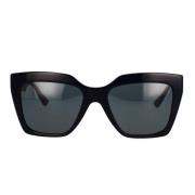 Firkantede solbriller med mørkegrå linse