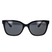 Stilige solbriller med mørkegrå linser