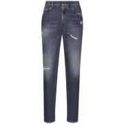Blå Jeans med 3,5 cm Hæl