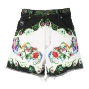 Høytlivs Multifargede Denim Shorts for Kvinner