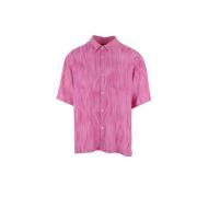 Rosa Fur Print Viskose Skjorte