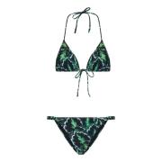 Grønn Bikini med Bladtrykk