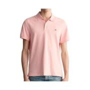 Bubblegum Pink Gant Reg Shield Ss Pique Polo T-Shirt