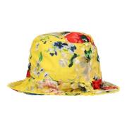 Gul Blomstret Reversibel Bucket Hat