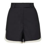 Myke ullblandede tofargede shorts