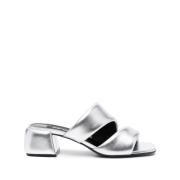Sølv Sandaler med Polstret Design