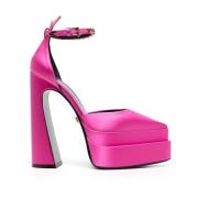 Hot Pink Krystall Mary Jane Plattform Sandaler