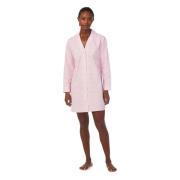 Rosa Ralph Lauren Sleep Pink Print Long Sl. Notch Collar Sleepshirt Na...