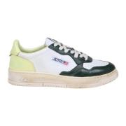 Vintage Skinn Sneakers Hvit/Grønn