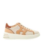 Beige Sneakers Boucliner Lær Detaljer