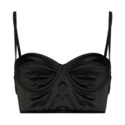 Svart Sateng Bustier Underwire Cup