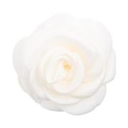 Satin Rose Hair Claw OFF White