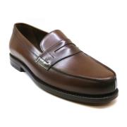 Brun Kalveskinn Loafer med Penny Strap