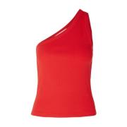 Anna One Shoulder Top - Flame Scarlet