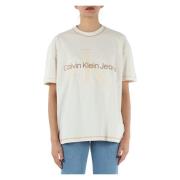 Oversize T-skjorte i bomull med brodert logo