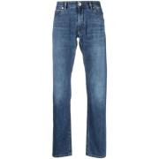 Blå Straight Jeans Casual Stil