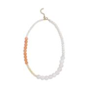 Tahlia Necklace - Light Pink/Pearls/Orange/Light Yellow