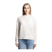 Hvit Mel Pointelle Sweater
