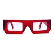 Chunky Rektangulære Røde Solbriller