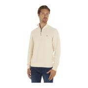 Off-White Tommy Hilfiger Offwhite Genser Med Zip Oval Structure Zip Mo...
