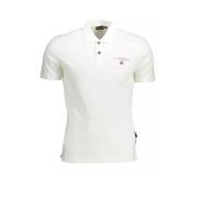 Hvit Polo Shirt med Print og Logo