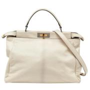 Pre-owned Beige Laer Fendi Peekaboo