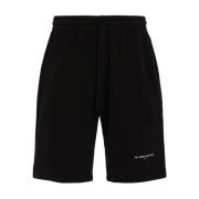 Sort Bomull Bermuda Casual Shorts