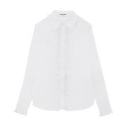 Hvit Skjorte med Rysjedetaljer