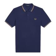 Slim Fit Twin Tipped Polo i French Navy/Seagrass/Light Rust