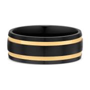 Black Band Ring with Gold