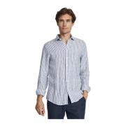 Blue/White Bruun & Stengade Bs Sydney Casual Slim Fit Shirt Skjorter