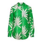 Palm Print Langermet Skjorte