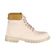 Rosa Lace-Up Boot med Broderi
