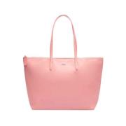 Rosa Shoppingbag med Glidelås