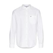 Hvit Oxford Skjorte med Brystlomme