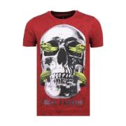 Skull Snake Rhinestones - Herre T-skjorte - 6326B