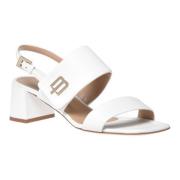 Sandal in white nappa leather