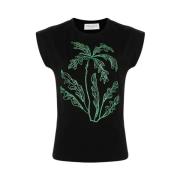 Svart Palm Tree T-skjorte
