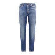 Blå Jeans med knappelukking