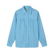 Teksturert Bomullsskjorte - Blå